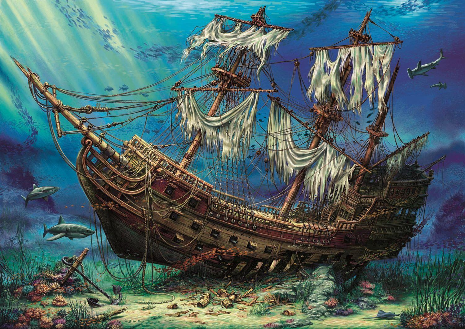 4558 Anatolian Puzzle Batık Gemi 1500 Parça Puzzle