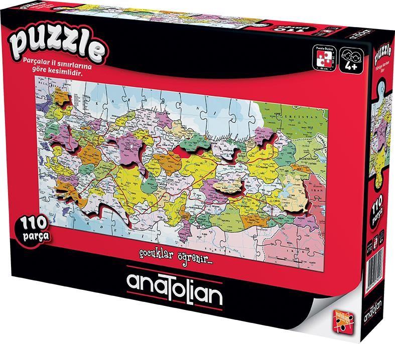 7401 Anatolian Puzzle Türkiye İller Haritası 110 Parça Karton Puzzle