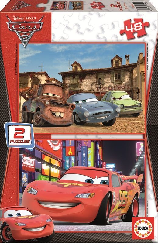 14939 Educa Puzzle Cars 2, Disney 2 X 48 Parça Karton Puzzle