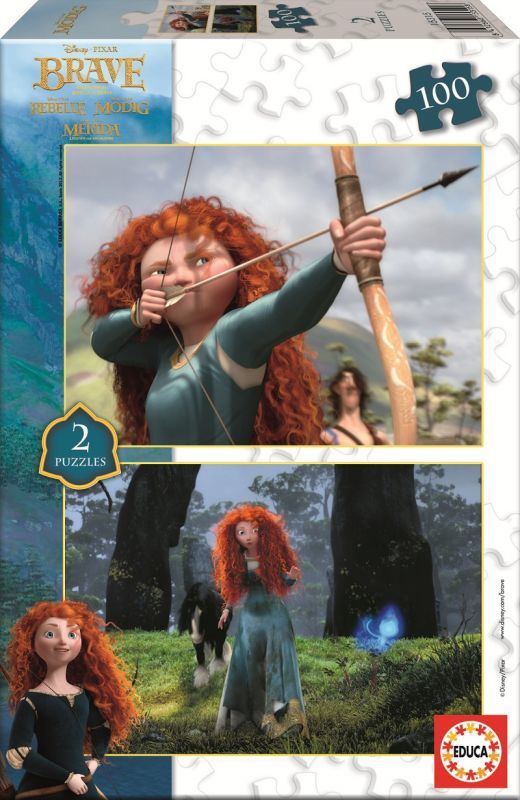 15315 Educa Puzzle Brave, Disney 2 X 100 Parça Karton Puzzle