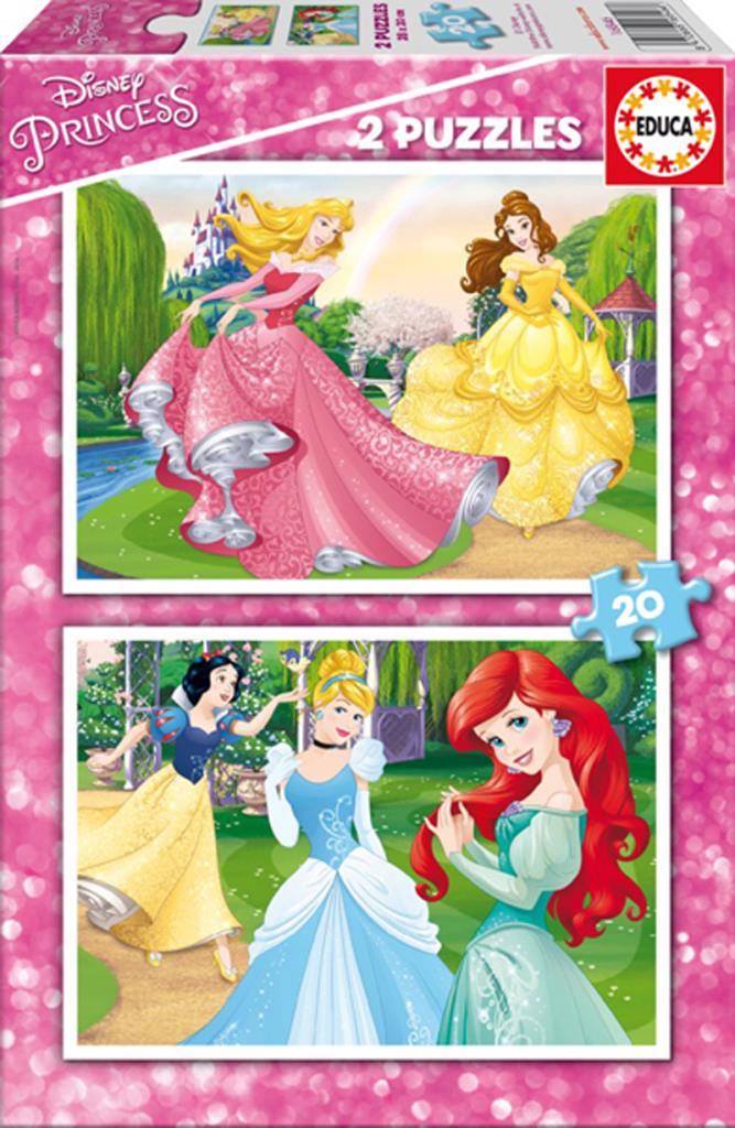 16846 Educa Puzzle Princess, Disney 2 X 20 Parça Karton Puzzle