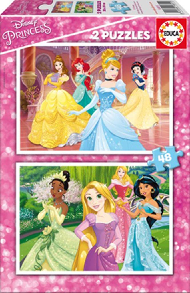16851 Educa Puzzle Princess, Disney 2 X 48 Parça Karton Puzzle