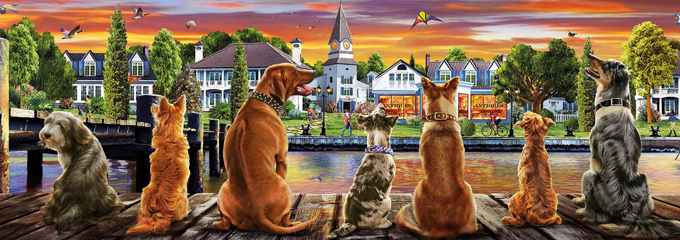 17689 Educa Puzzle Dogs On The Quay 1000 Parça Puzzle