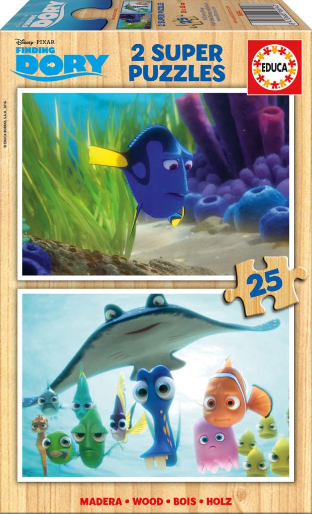 16694 Educa Puzzle Dory, Disney 2 X 25 Parça Ahşap Puzzle