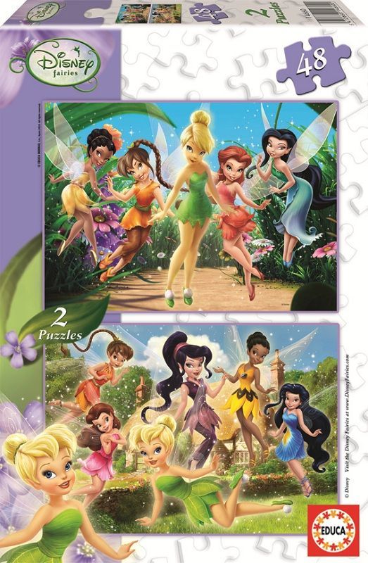 14660 Educa Puzzle Fairies, Disney 2 X 48 Parça Karton Puzzle