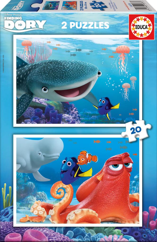 16878 Educa Puzzle Finding Dory, Disney 2 X 20 Parça Karton Puzzle