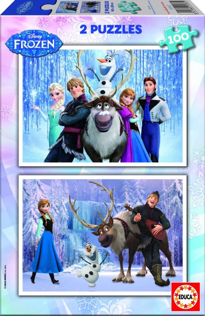 15767 Educa Puzzle Frozen, Disney 2 X 100 Parça Karton Puzzle