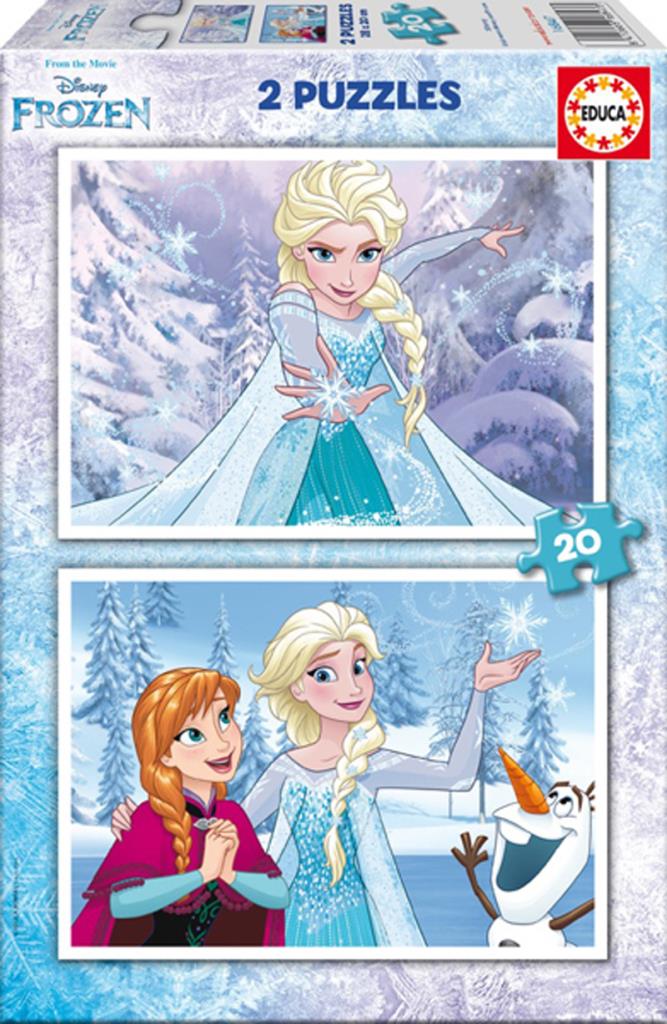 16847 Educa Puzzle Frozen, Disney 2 X 20 Parça Karton Puzzle