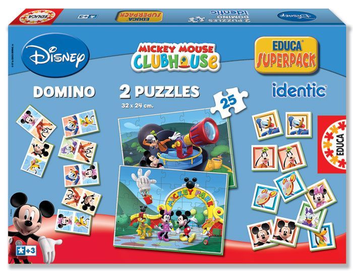 13749 Educa Puzzle Mickey Mouse, Disney Superpack Eğitim Seti