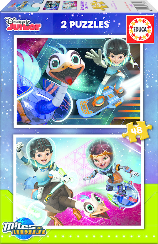 16805 Educa Puzzle Miles From Tomorrowland, Disney 2 X 48 Parça Karton Puzzle