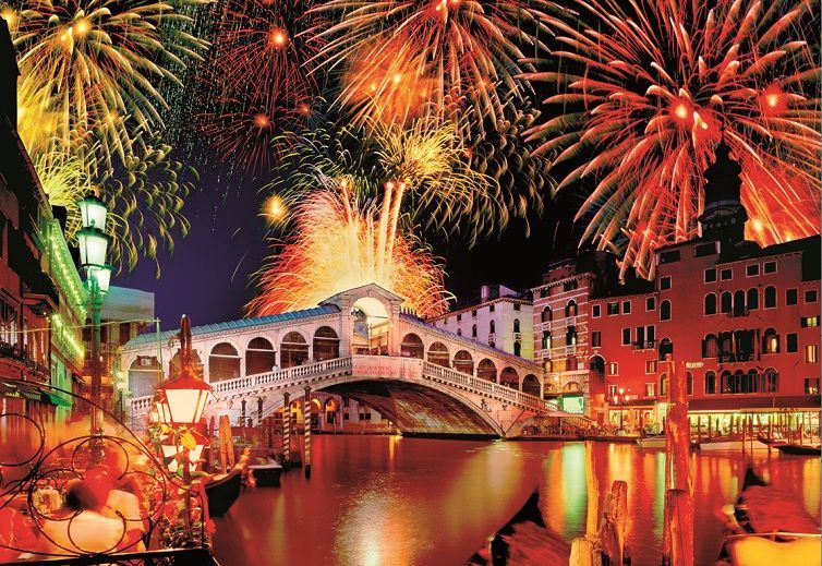 15531 Educa Puzzle Rialto Bridge Fireworks 1500 Parça Puzzle