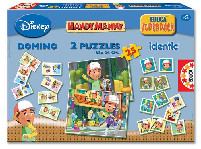14406 Educa Puzzle Handy Manny, Disney Superpack Eğitim Seti