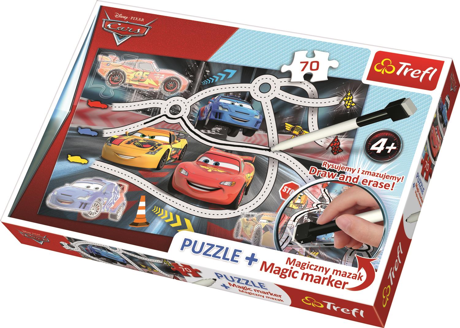 Trefl Çocuk Puzzle Cars 2, Disney 70 Parça + Marker Puzzle