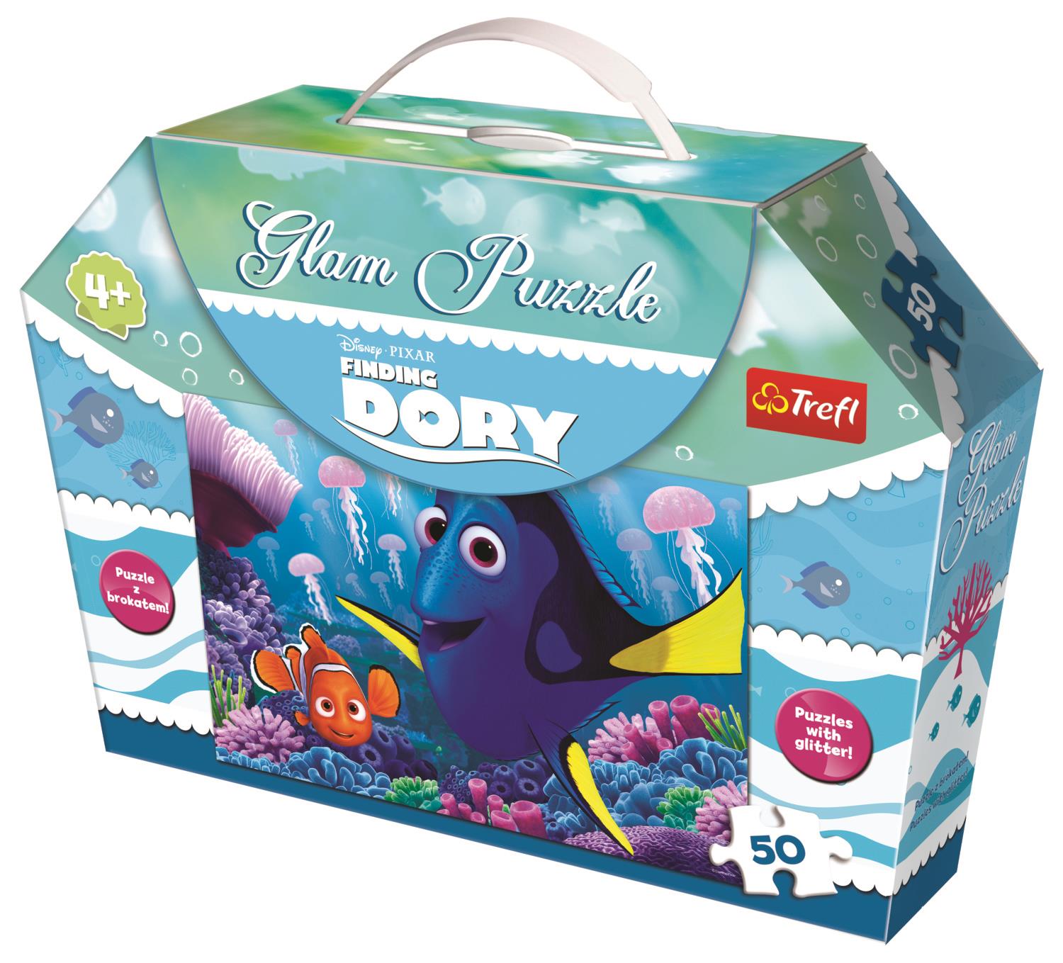 Trefl Çocuk Puzzle 14813 Finding Dory, Disney 50 Parça Glam Puzzle