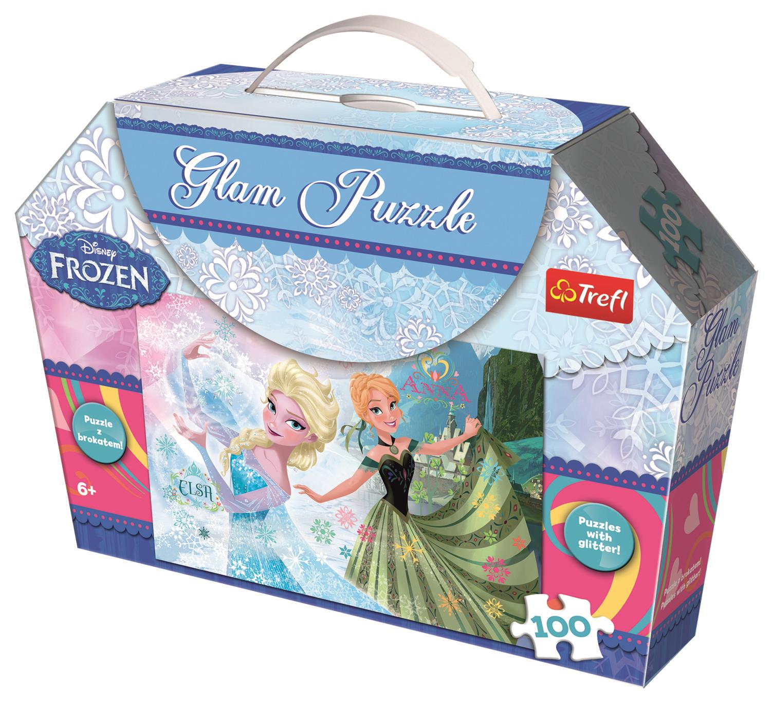 Trefl Çocuk Puzzle 14811 Frozen Anna And Elsa, Disney 100 Parça Glam Puzzle