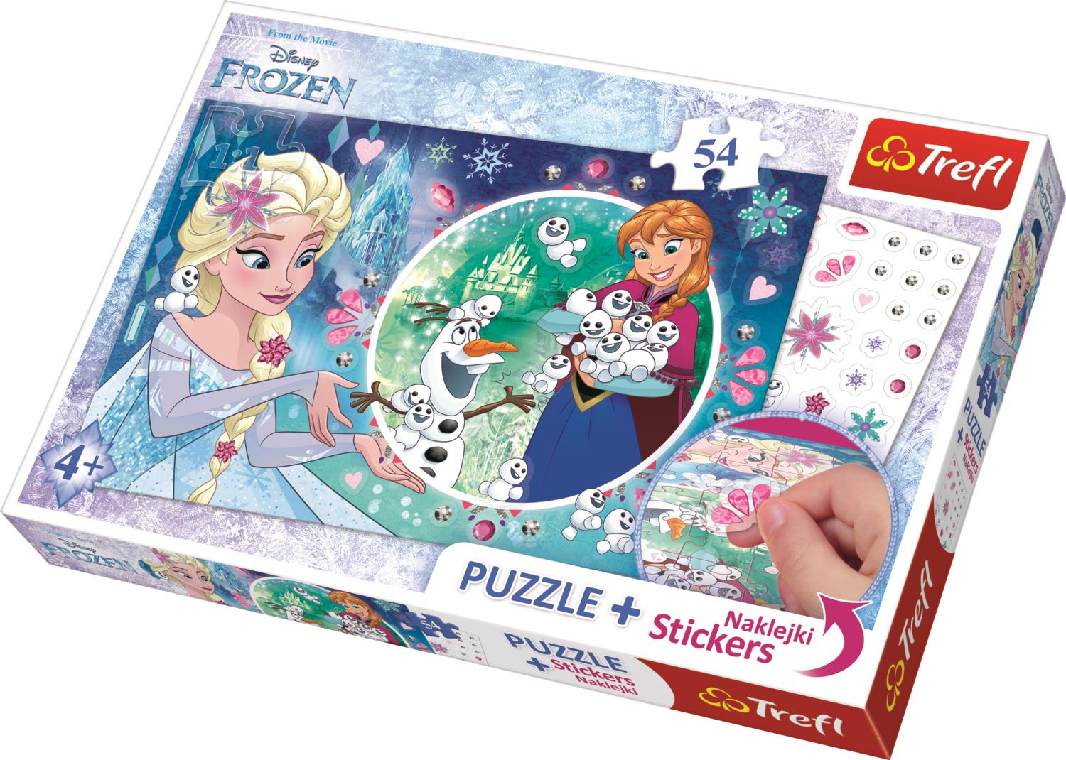 Trefl Çocuk Puzzle Frozen, Disney 54 Parça + Stickers Puzzle