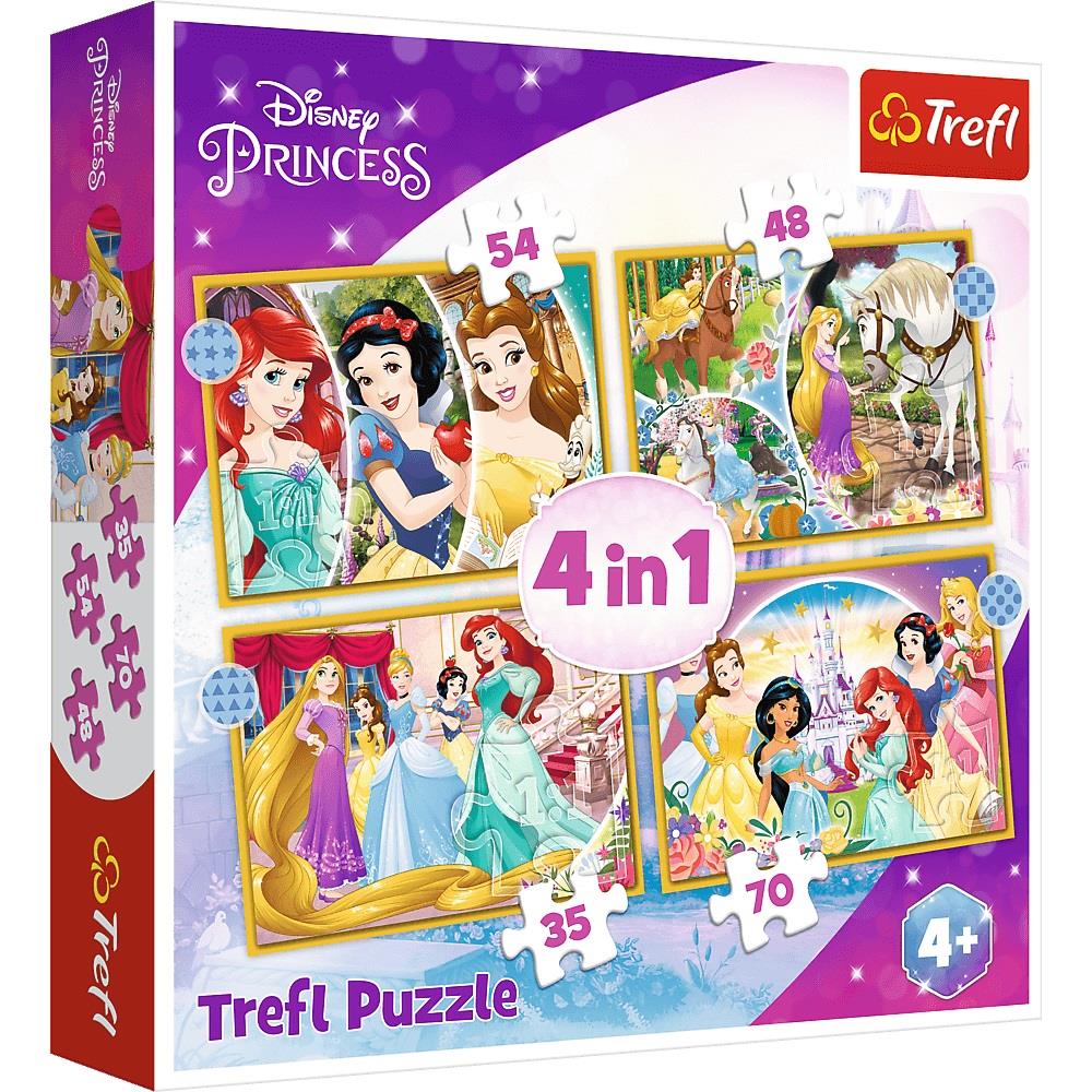 Trefl Çocuk Puzzle 34107 Cars Set Off On A Journey, Disney 35+48+54+70 Parça 4 in 1 Puzzle