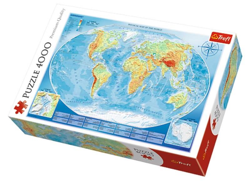 Trefl Puzzle 45007 Large Physcial Map Of The World 4000 Parça Puzzle