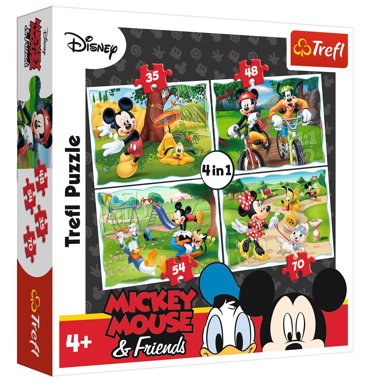 Trefl Çocuk Puzzle 34261 Mickey Mouse & Friends, Disney 35+48+54+70 Parça 4 in 1 Puzzle