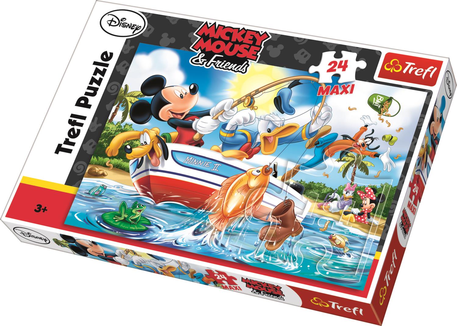 Trefl Çocuk Puzzle 14221 Mickey Mouse & Friends Fishing, Disney 24 Parça Maxi Puzzle