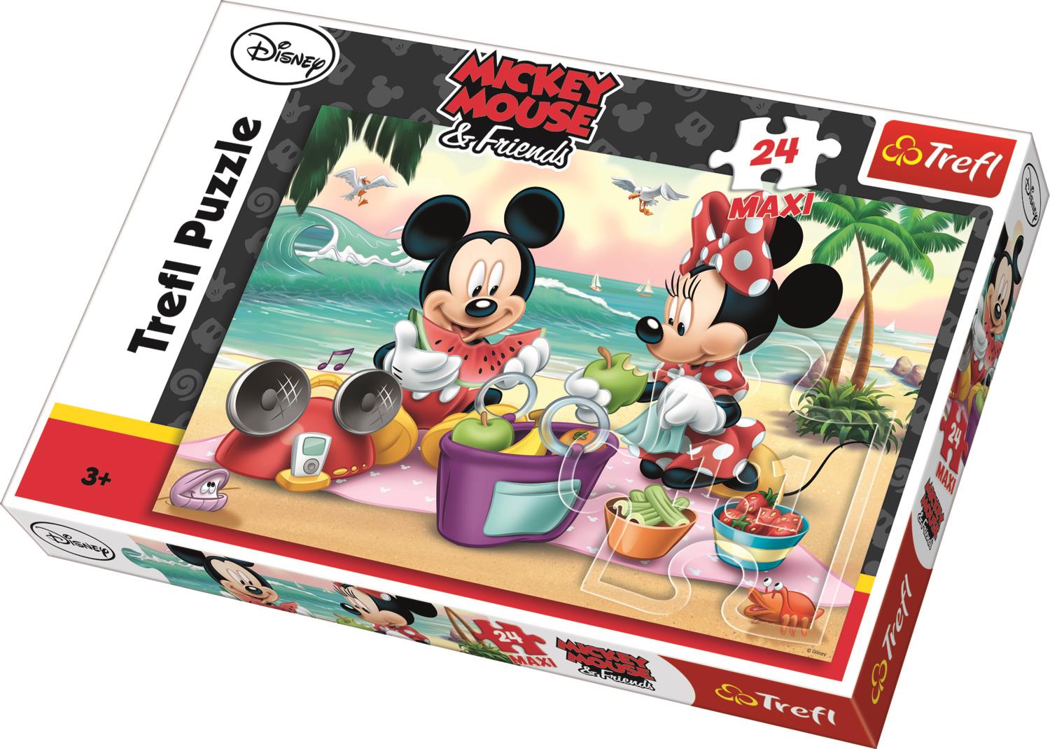 Trefl Çocuk Puzzle 14236 Mickey Mouse & Friends Picnic At The Beach, Disney 24 Parça Maxi Puzzle