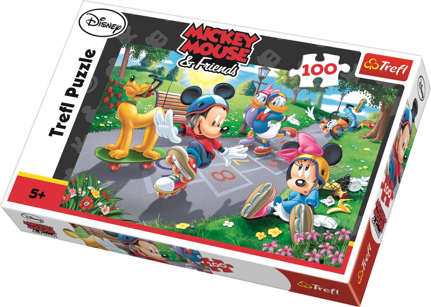 Trefl Çocuk Puzzle 16249 Mickey Mouse & Friends Rollerskating, Disney 100 Parça Puzzle