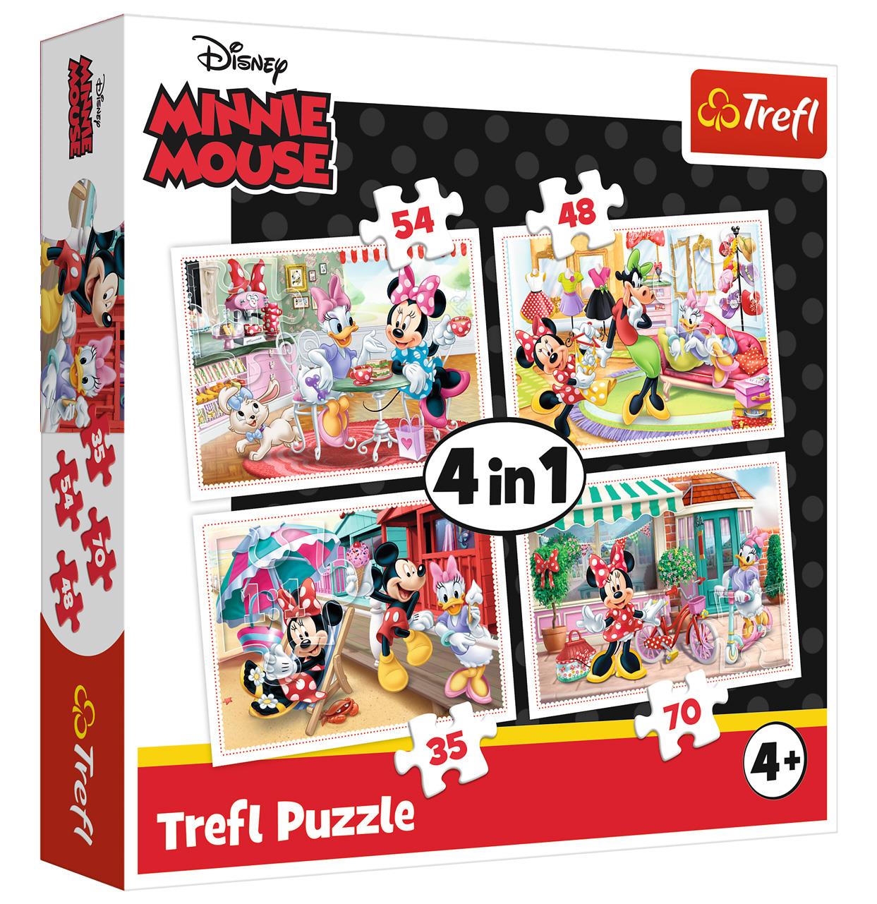 Trefl Çocuk Puzzle 34315 Minnie with Friends / Disney Minnie 35+48+54+70 Parça 4 in 1 Puzzle