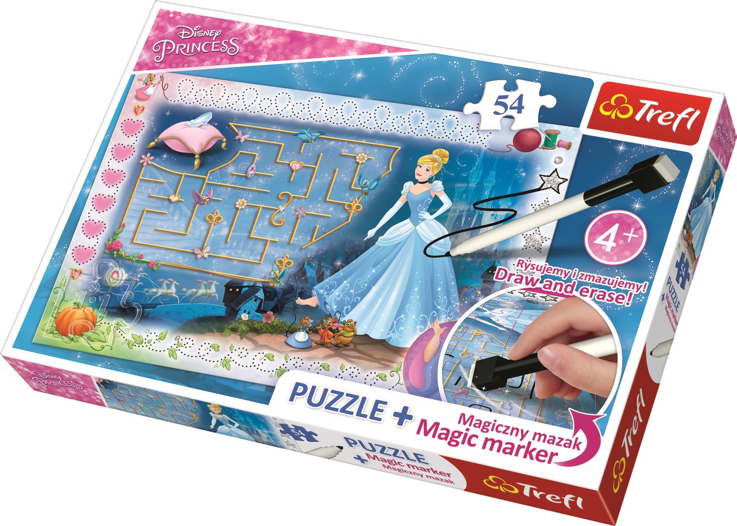 Trefl Çocuk Puzzle 75112 Princess, Disney 54 Parça + Marker Puzzle
