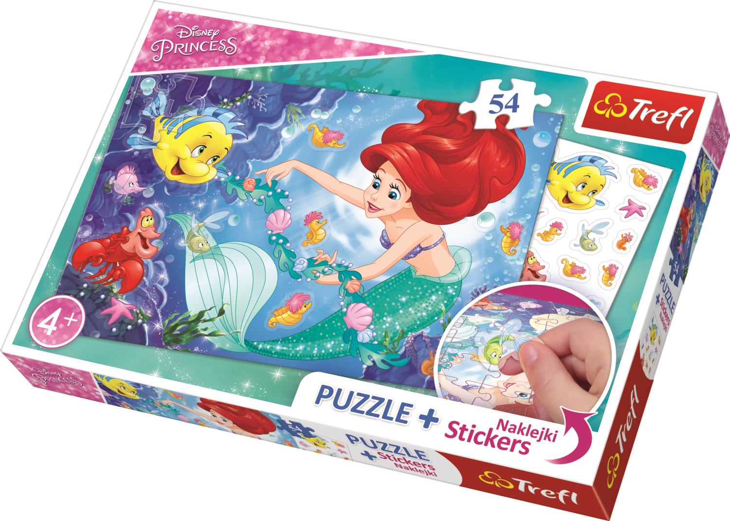 Trefl Çocuk Puzzle 75114 Princess, Disney 54 Parça + Stickers Puzzle