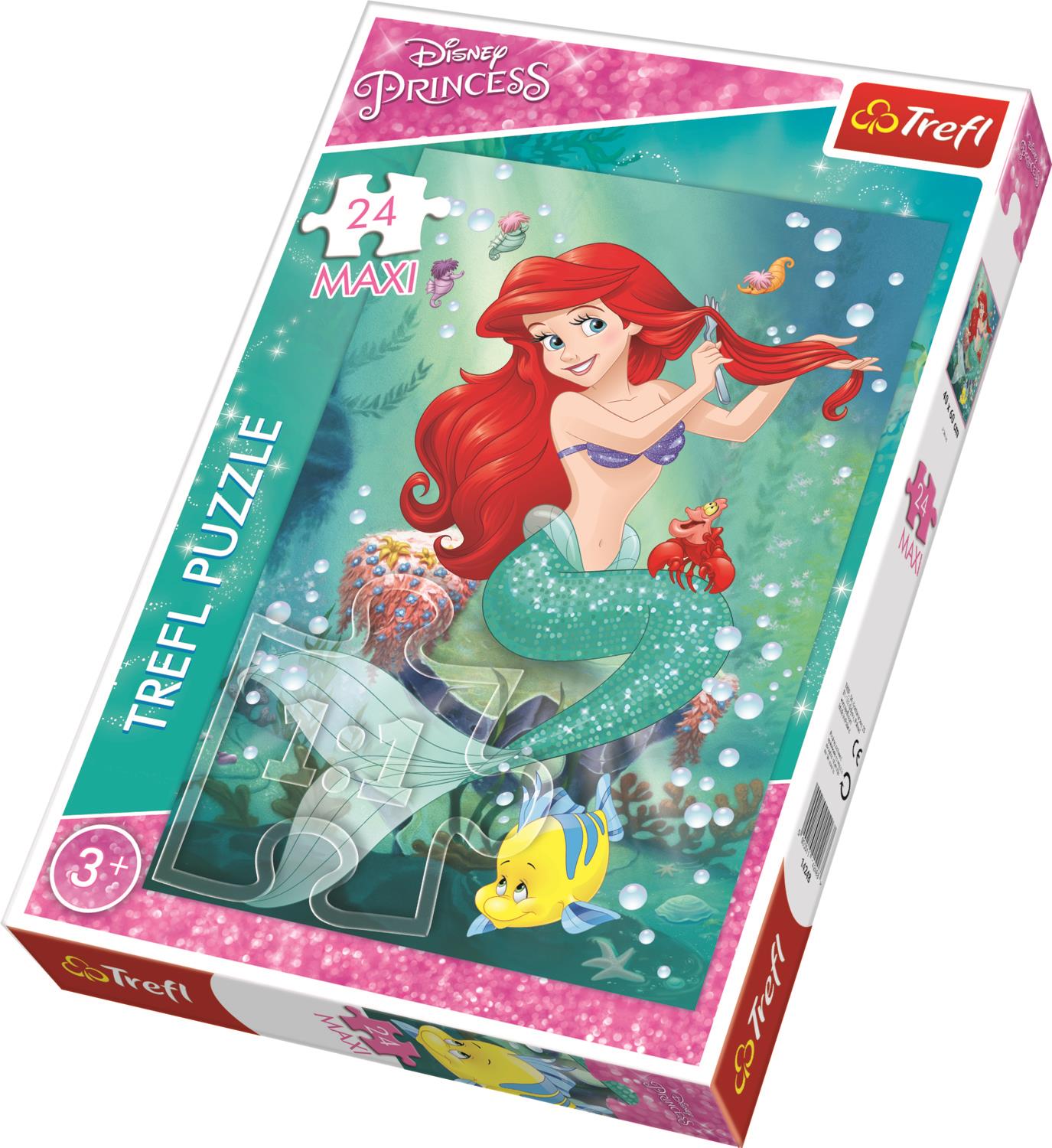 Trefl Çocuk Puzzle 14248 Princess Underwater Bauty Salon, Disney 24 Parça Maxi Puzzle