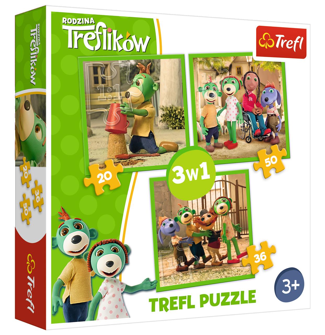 Trefl Çocuk Puzzle 34838 Treflik's Fun 20+36+50 Parça 3 in 1 Puzzle